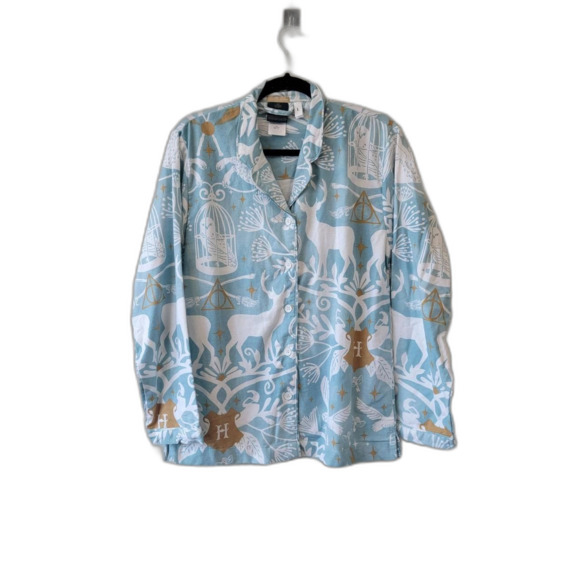 Warner Bros. Other - Harry Potter Blue Button Up Shirt Wizarding World Size L
